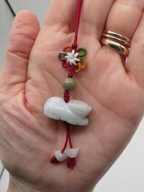 Jade Chinese Rabbit Zodiac Charm